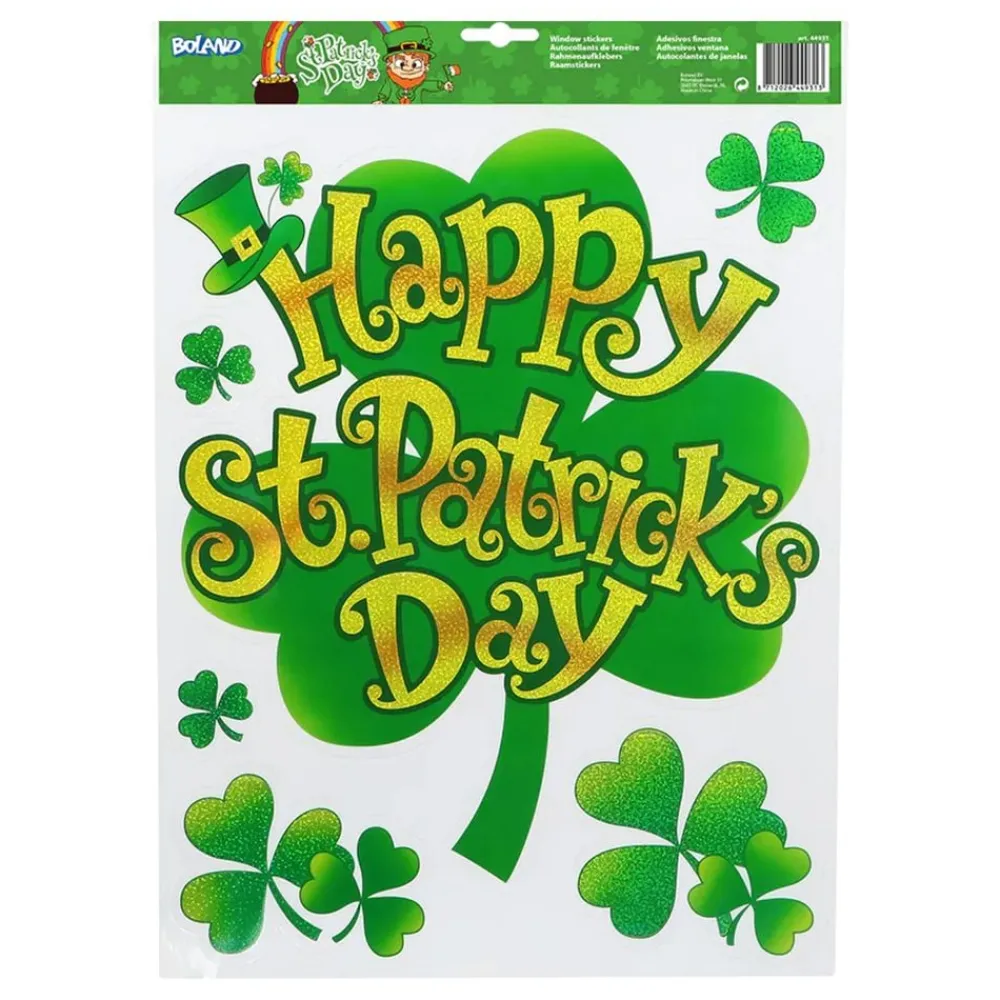 Boland Party Partners B.V. Vinduesstickers Happy St Patricks Day - Hobby & Fritid|Oppyntning