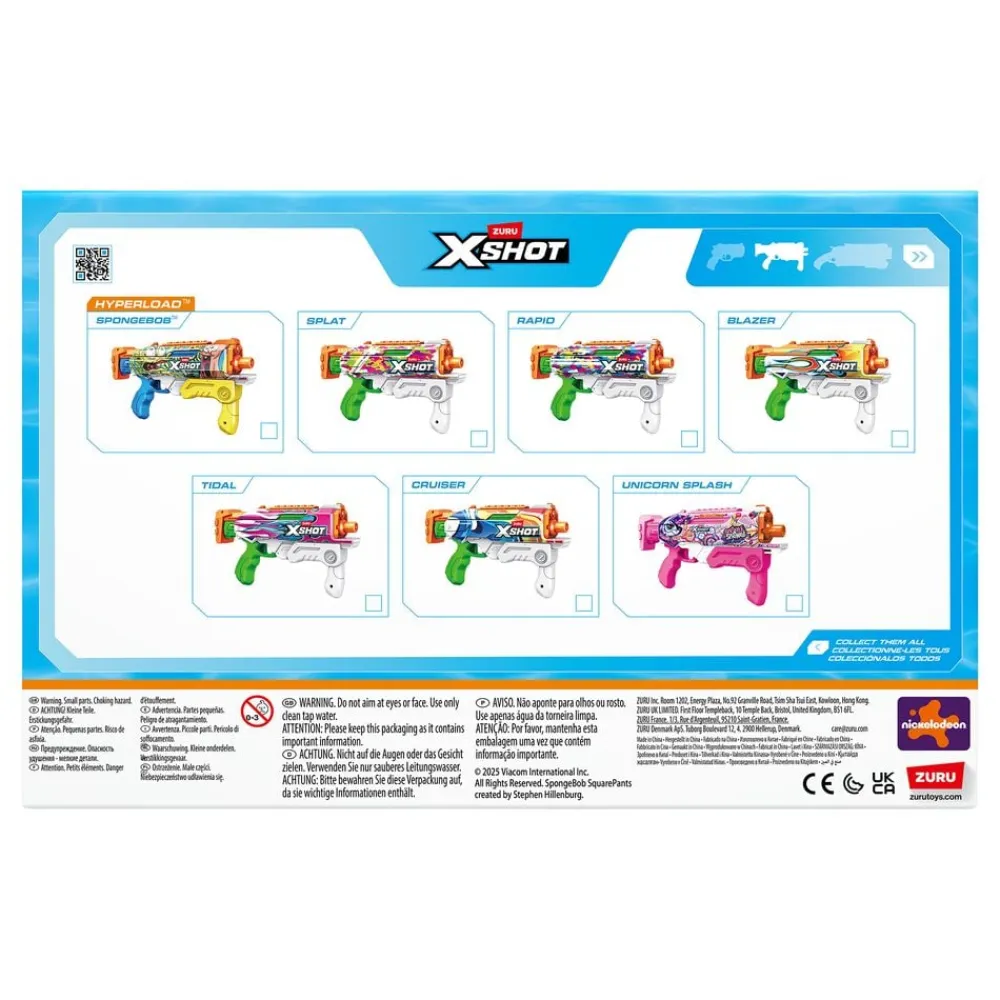 Outlet ZURU X-Shot Water SpongeBob Hyperload Water Blaster Vandpistol